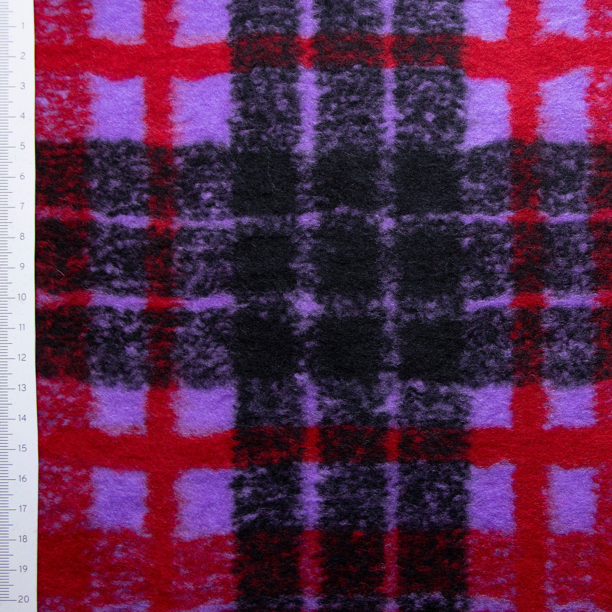Jacken- und Mantelstoff - Karomuster - lila/rot