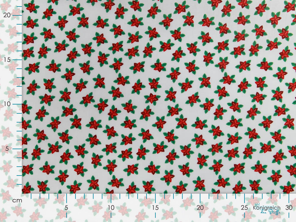 Webware Baumwolle Popeline - Christsterne - wollweiß