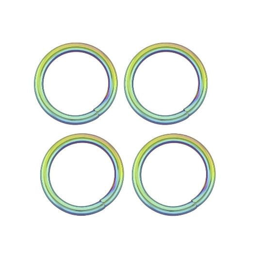 O-Ring Rundring Metall 4 Stück - regenbogen