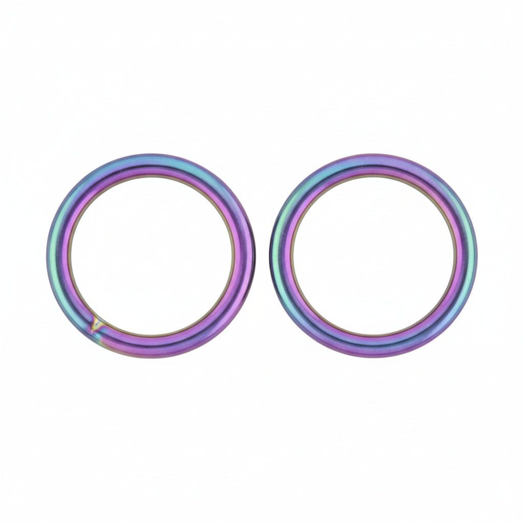 O-Ring Rundring Metall 2 Stück - regenbogen
