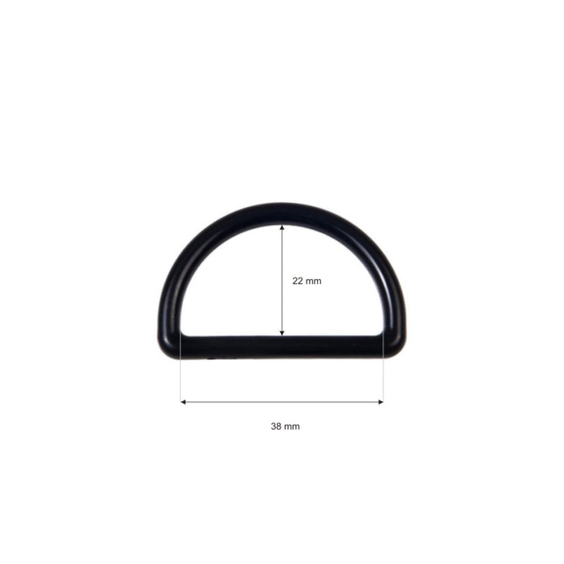Kunststoff-Halbrundringe / D-Ringe 2 Stück ca. 40 mm - schwarz