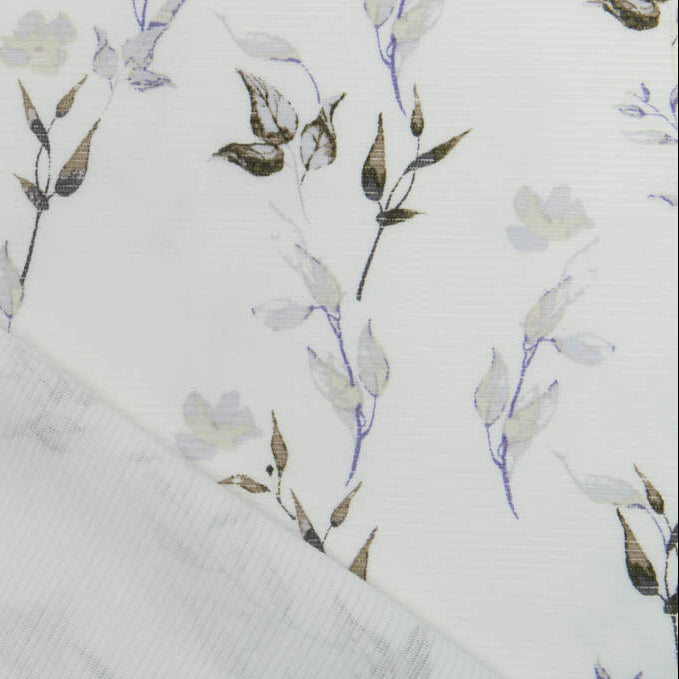 Jersey OTTOMAN - Querrippe - Aquarelle-Herbstzweige - weiß