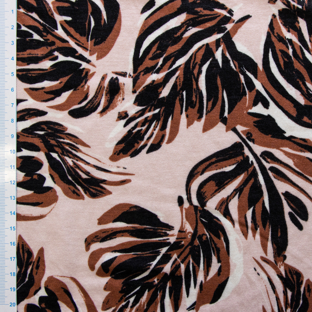 Viskose-Polyester Stretch Lino - Monsterablätter - rosa