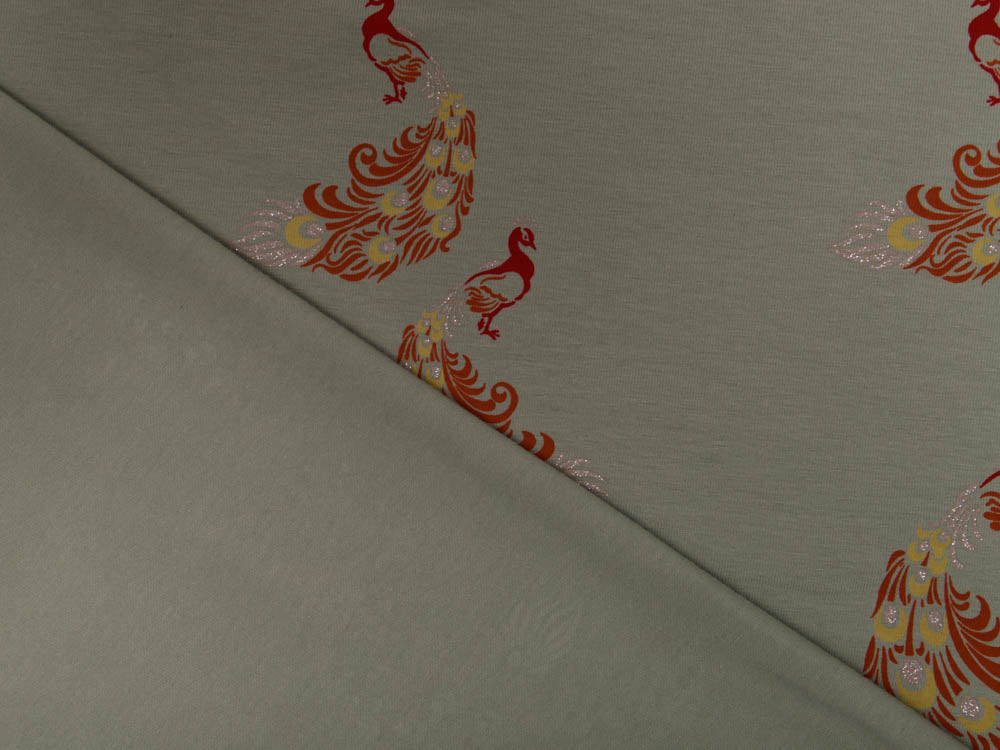 Jersey Ilja mit Glitzer - Pfauen - rosa