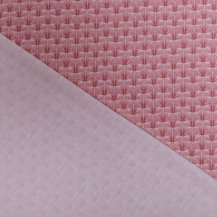 Jersey - Grafisches Muster - weiß/rosa