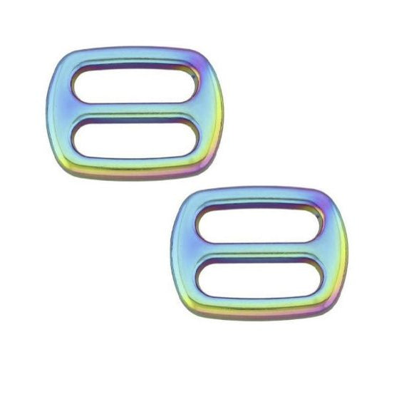 Leiterschnalle Metall 2 Stück - regenbogen