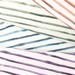 Jersey Digitaldruck - Aqaurelle Wellenstreifen - wollweiß-altrosa