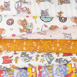 Webware Baumwolle Popeline Digitaldruck Tom And Jerry - Sweat Dreams - rosa