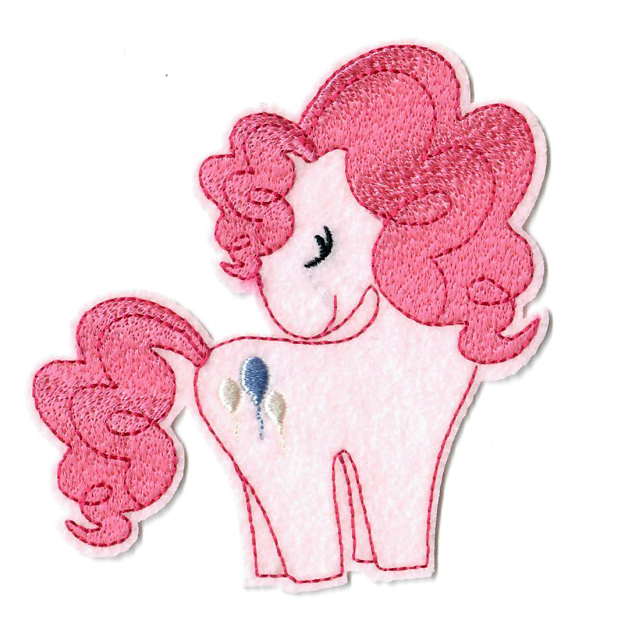 Stick - Applikation zum Aufbügeln ca. 9,0 cm x 10,5 cm - verträumtes Pony - rosa