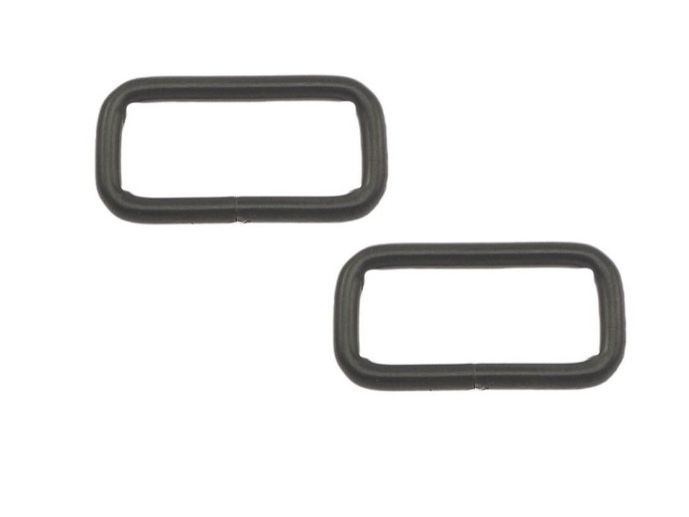 Taschenschlaufen vierkantig Metall 2 Stück - schwarz