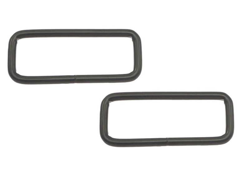 Taschenschlaufen vierkantig Metall 2 Stück - schwarz