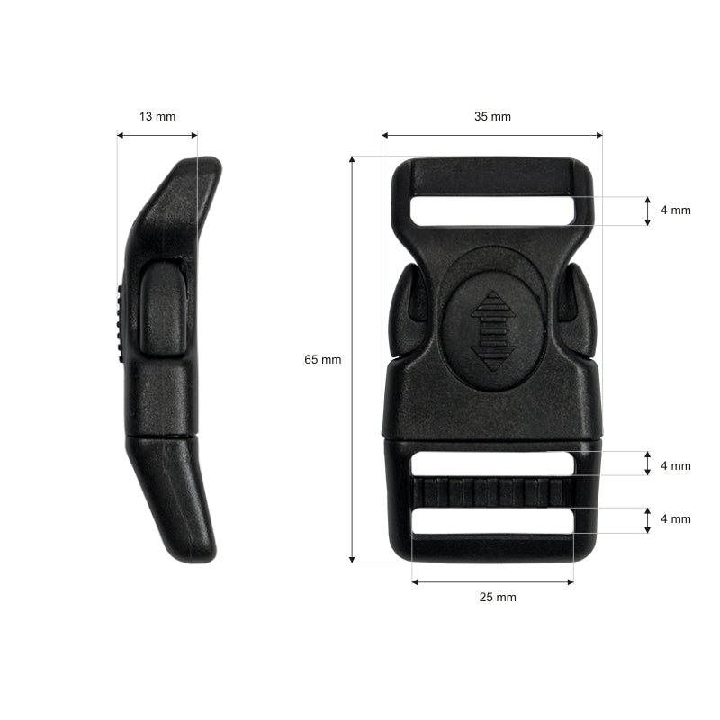 Steckschnalle Frostbeständig ca. 26 mm - schwarz