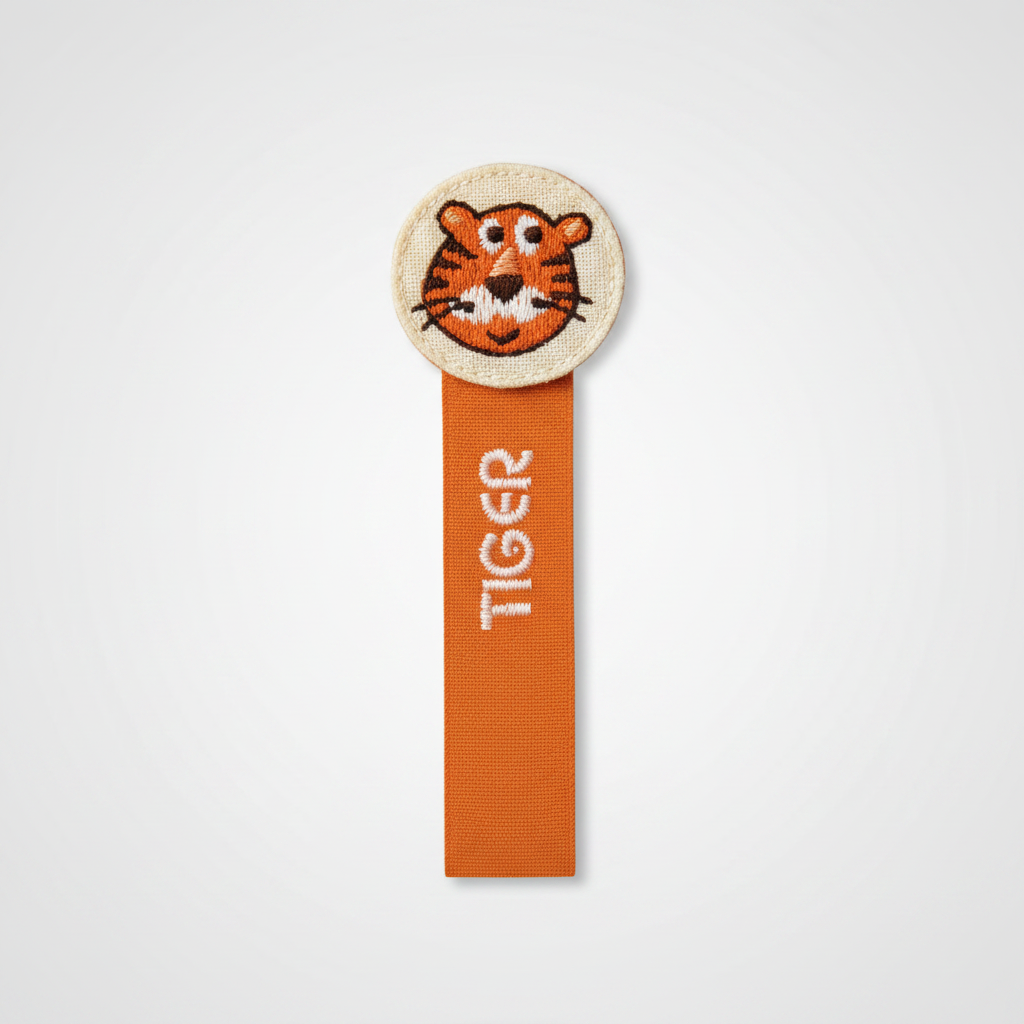 Applikation zum Aufbügeln ca. 7,5 cm x 2,5 cm - Tiger - orange