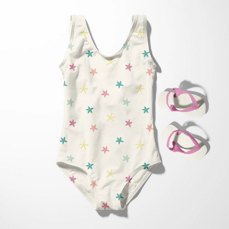 Swimwear Jersey Badestoff UV Protection UPF 50 Seesterne - wollweiß