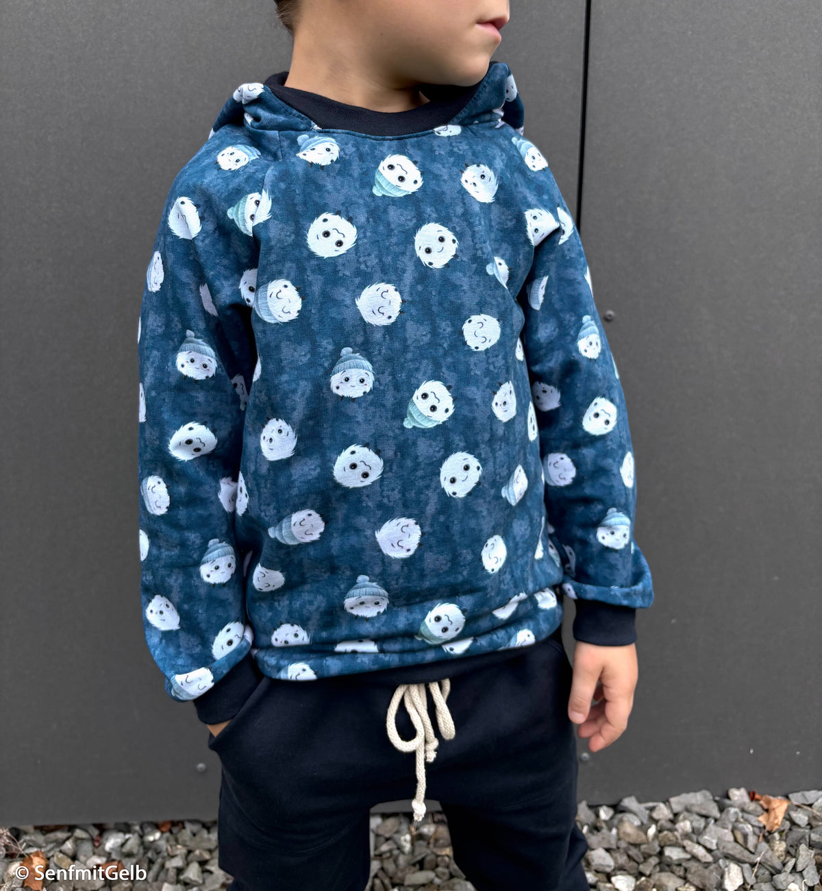 French Terry Swafing - Fluffy by Mrs Mint - Kombistoff mit Streifenmuster - jeansblau
