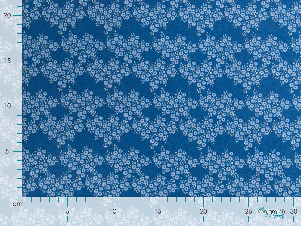 Jersey Avalana - Blumenmuster - blau