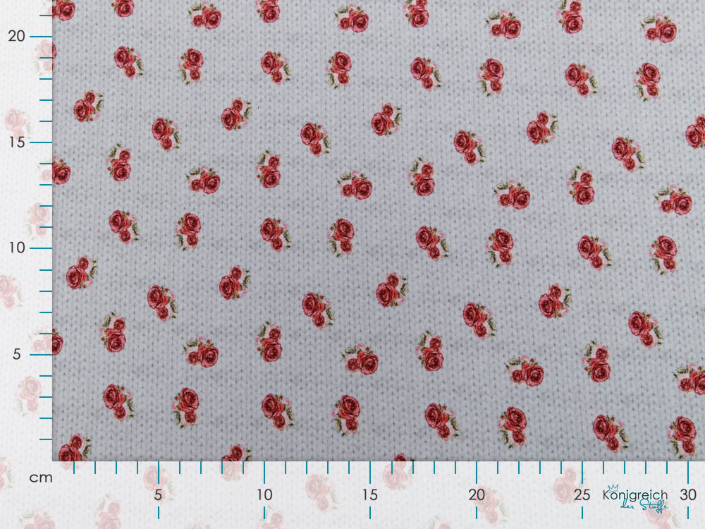 Sweat French Terry Digitaldruck Paris my Pearl City Stenzo - Rosen auf Strickoptik