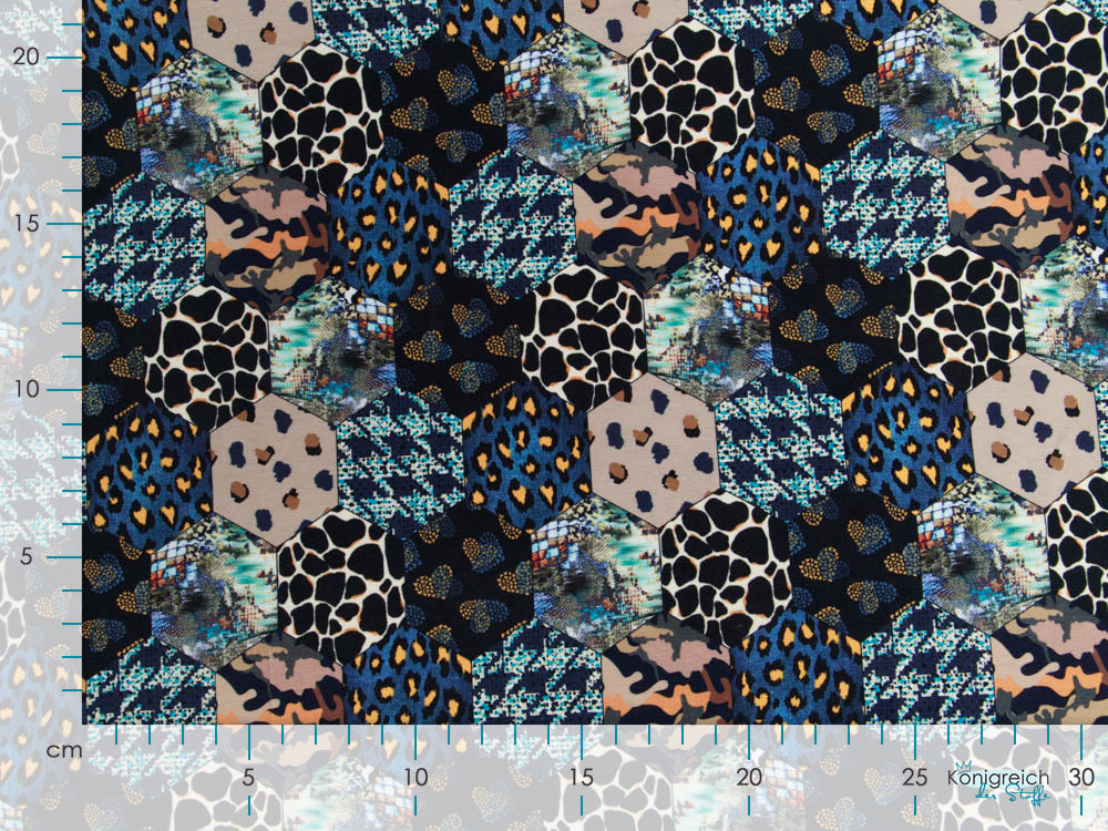 Jersey Digitalprint Stenzo Circles - große gemusterte Sechsecke - schwarz/schlamm