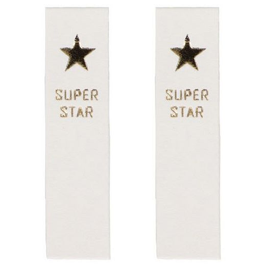 2 Knick-Applikationen / Knick-Label aus ökologischem Kunstleder - Superstar