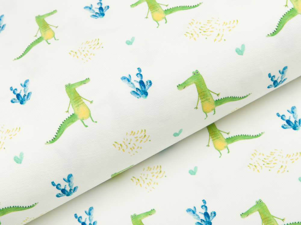 Jersey Swafing Tommy - freche Krokodile - weiß