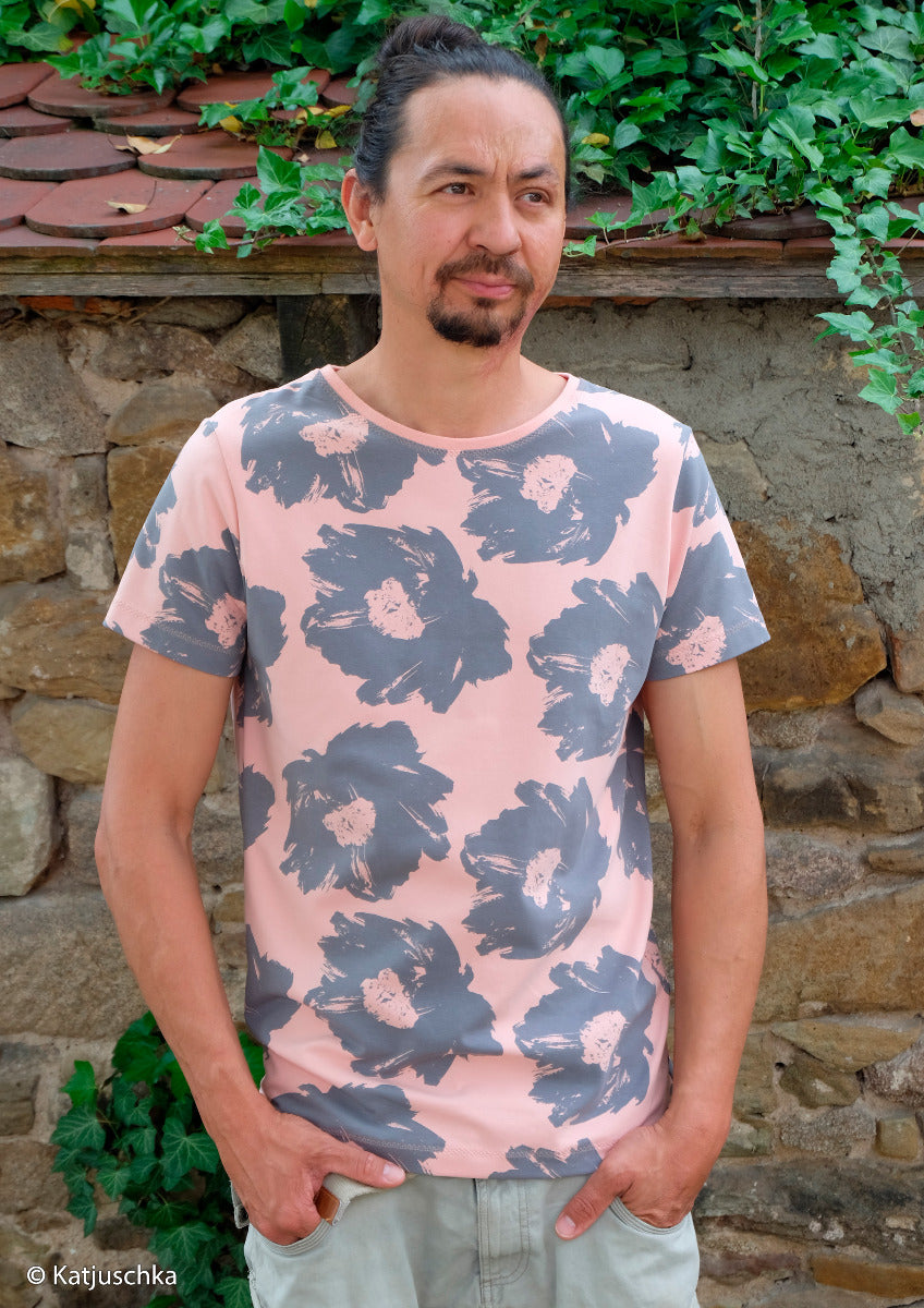 Jersey Swafing Veronika - große Blüten - pfirsich