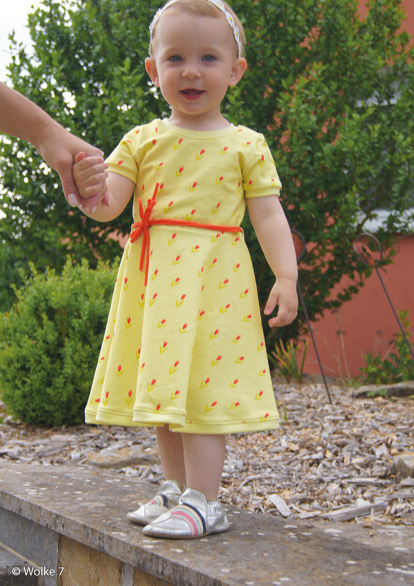 French Terry Swafing Femke - Tulpen - sonnengelb