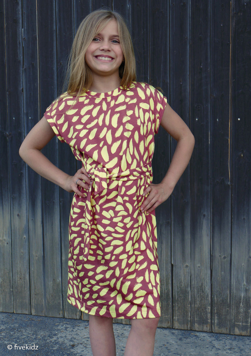 Sweat French Terry Modal Swafing Abrigo by Bienvenido Colorido - schräge Tupfen - rotbraun