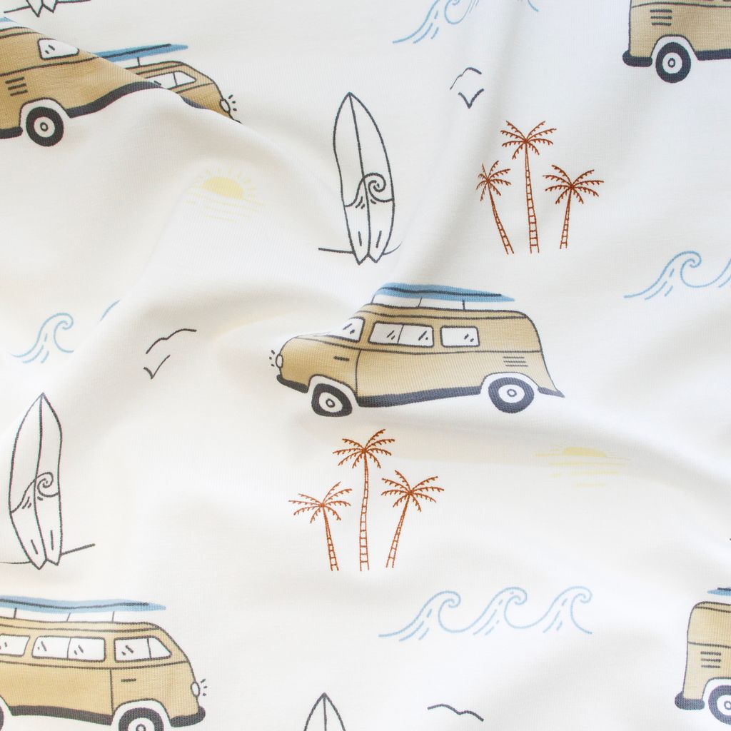 🚙 Baumwolle Jersey Stoff Digitaldruck - Fahrzeuge