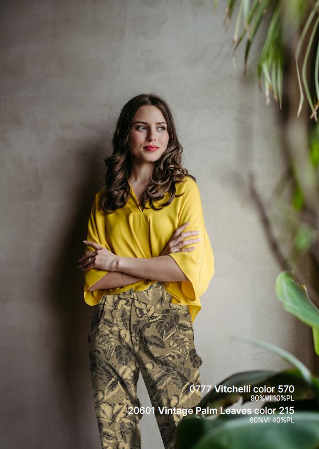 Webware Viskose Mix - Palmenblätter - grün