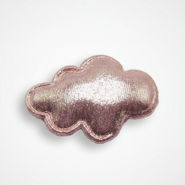 Applikation/Aufnäher gepolstert ca. 55 mm x 35 mm - Hologramm Wolke - rosa