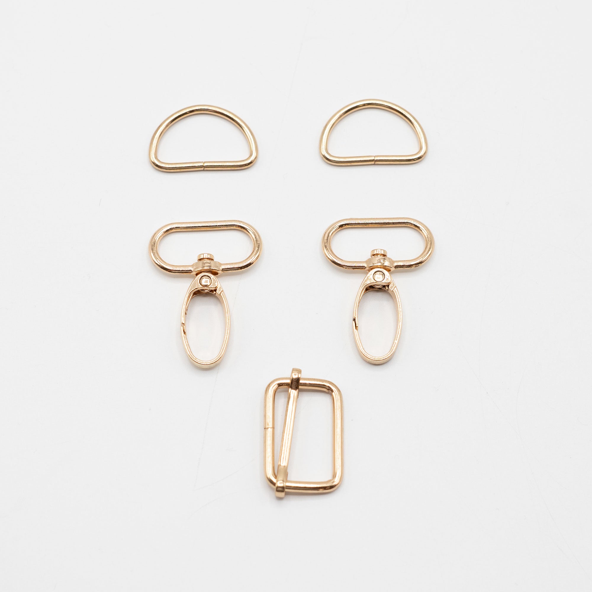 Taschenzubehör-Set- Karabiner-Leiterschnalle-D-Ringe - gold