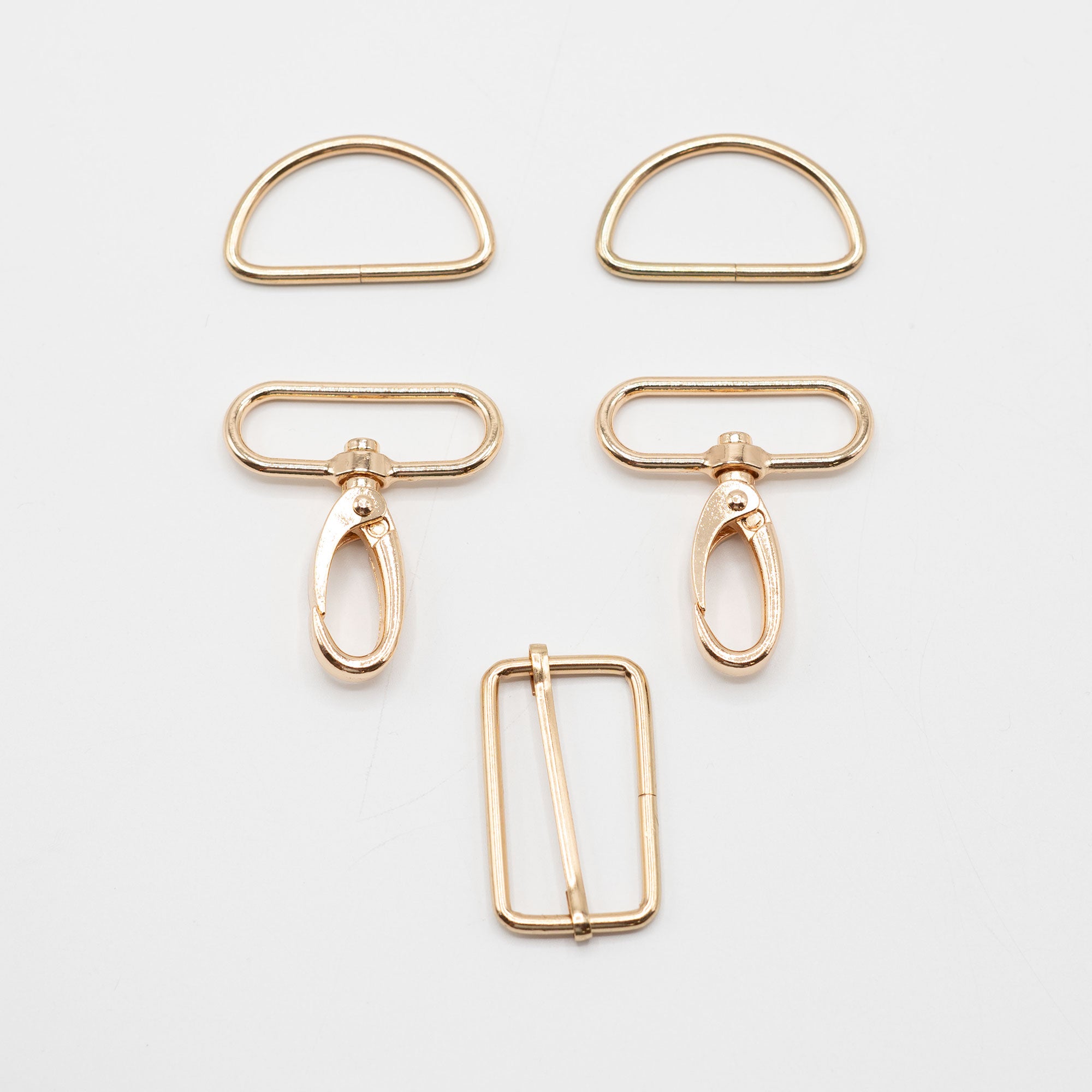 Taschenzubehör-Set- Karabiner-Leiterschnalle-D-Ringe - gold