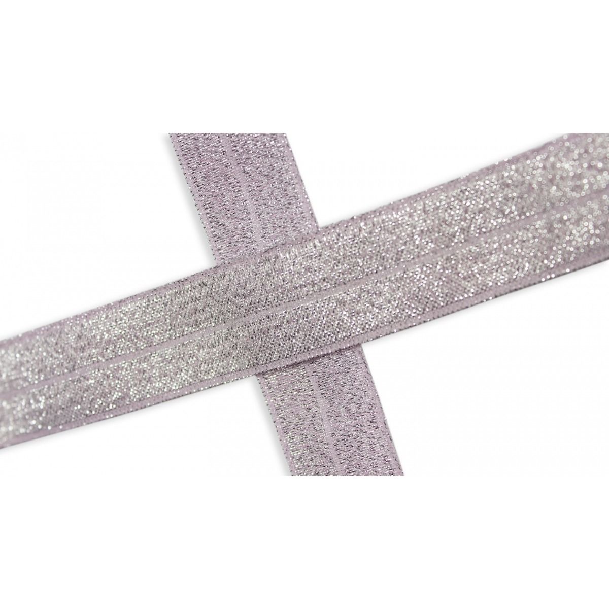 Elastisches Einfassband/Falzgummi 20 mm mit Glitzerfäden - uni