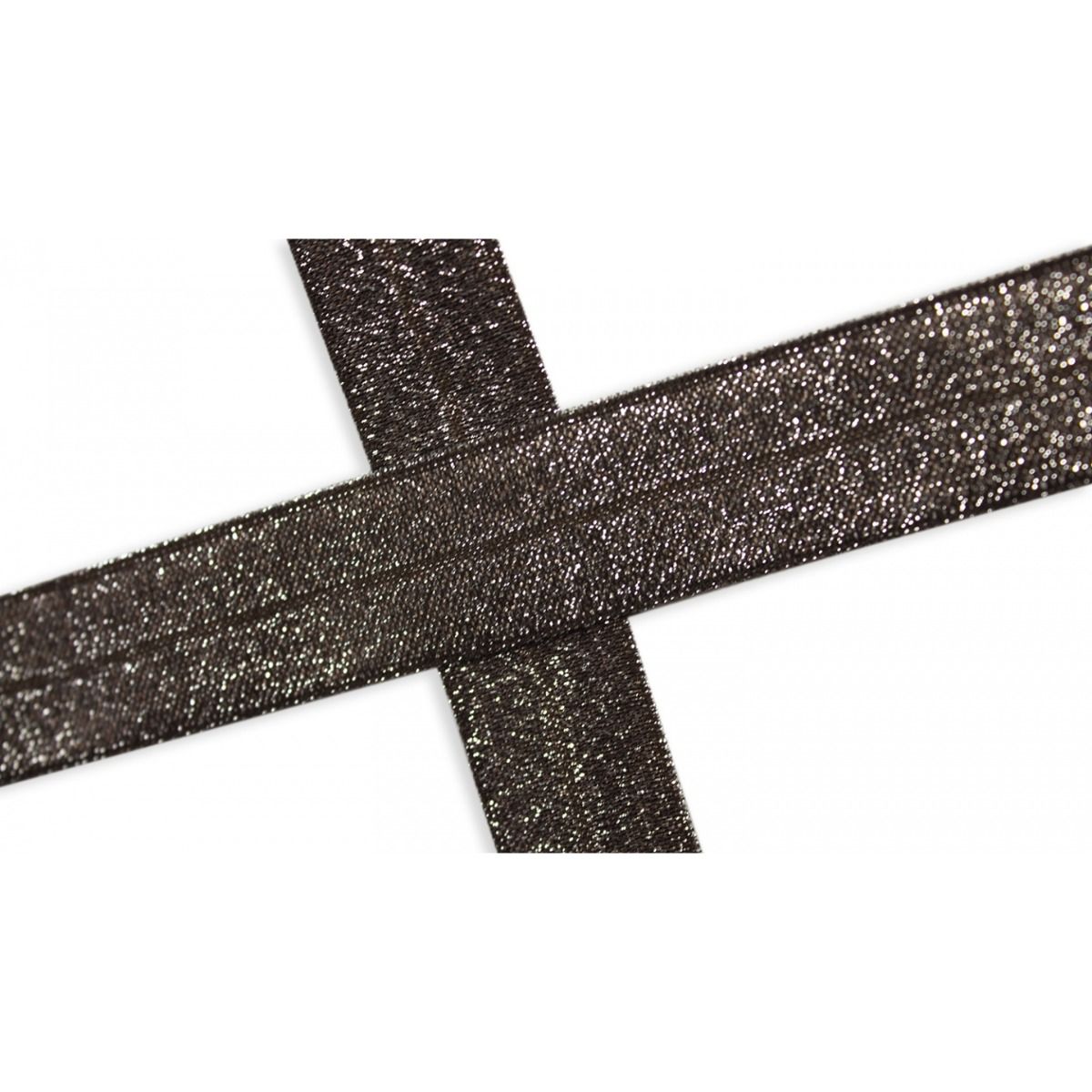 Elastisches Einfassband/Falzgummi 20 mm mit Glitzerfäden - uni