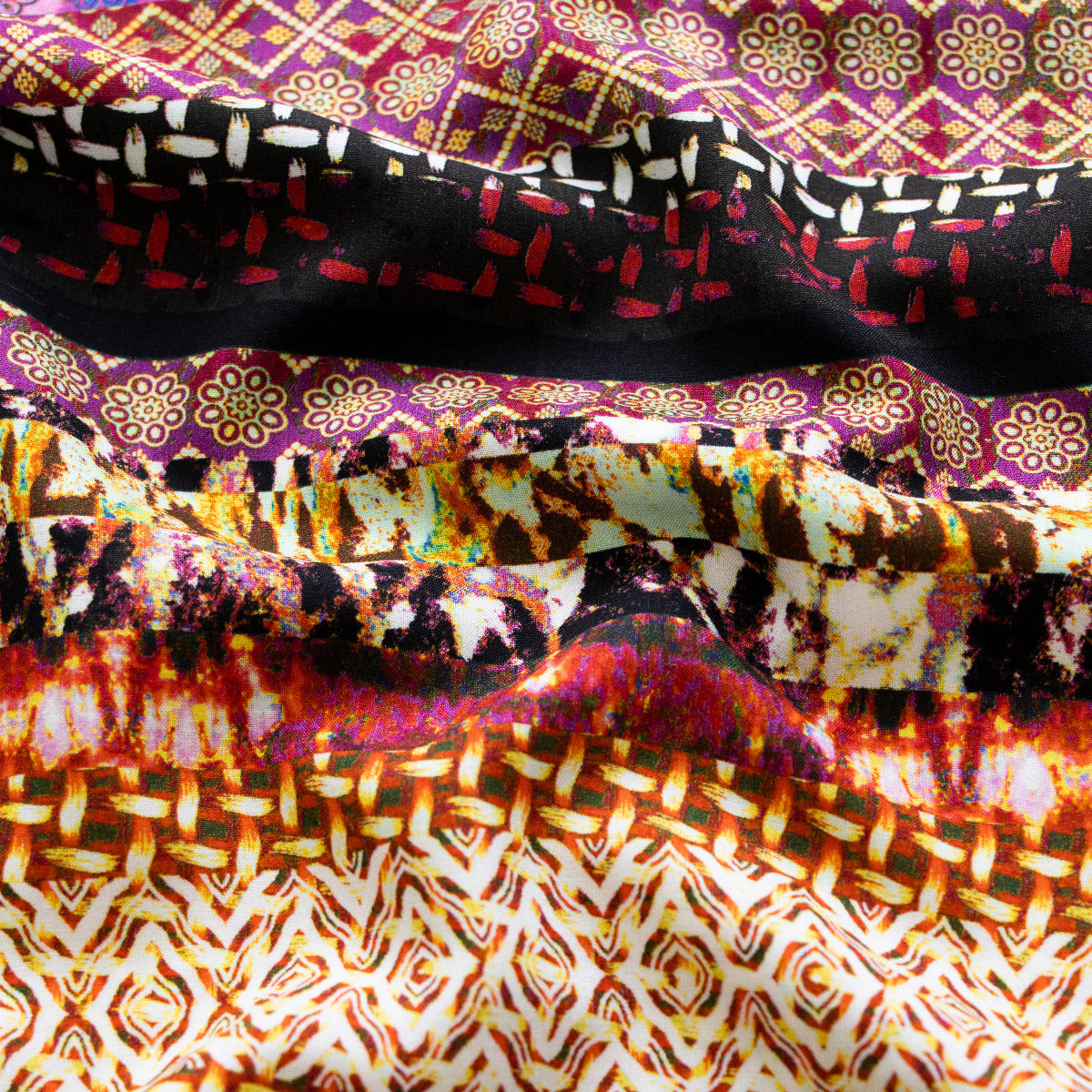 Webware Baumwolle Bordürenstoff - Ethnostyle - multicolor