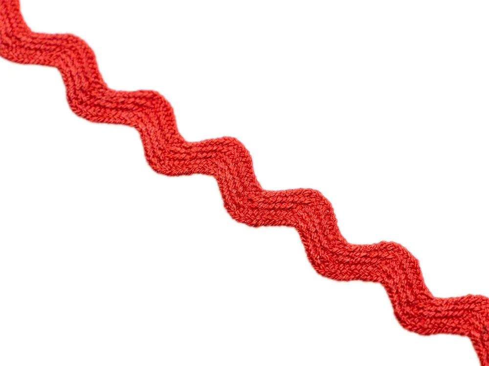 Bogenlitze Zackenlitze hochwertige Baumwolle - ca. 10 mm - uni rot