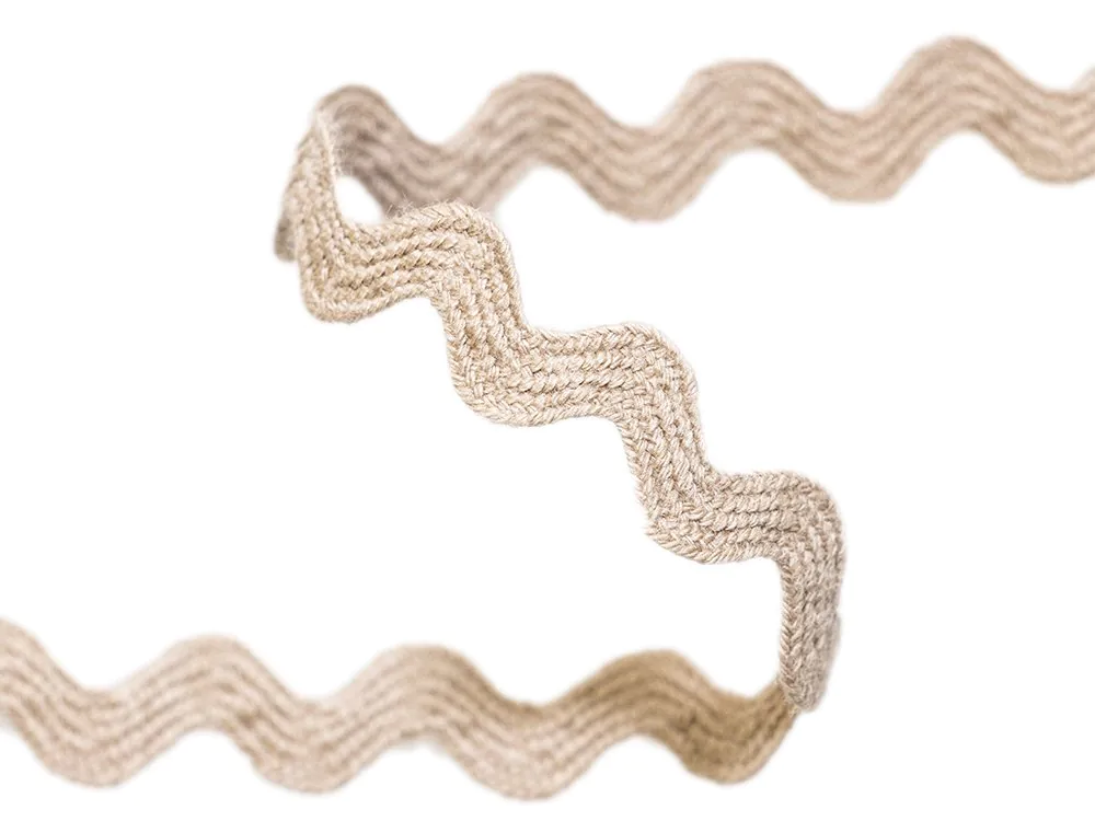 Bogenlitze Zackenlitze hochwertige Baumwolle - ca. 10 mm - uni beige