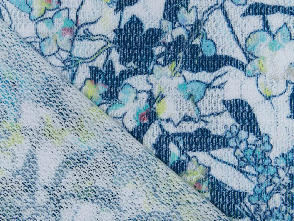 KDS Queen's Collection -  leichter Strickstoff - Blumen - weiß