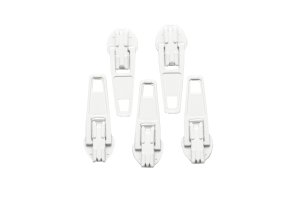 Slider / Zipper / Automatikschieber für Reißverschlüsse Größe 3 - Set 5 Stück  weiß