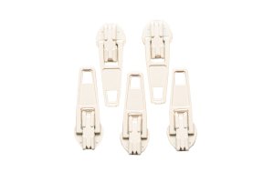 Slider / Zipper / Automatikschieber für Reißverschlüsse Größe 3 - Set 5 Stück creme