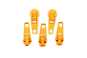 Slider / Zipper / Automatikschieber für Reißverschlüsse Größe 3 - Set 5 Stück sonnengelb