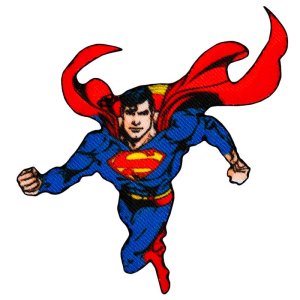 Applikation zum Aufbügeln Superman - fliegender Superman - blau