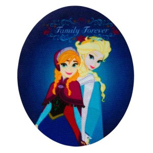 Applikation zum Aufbügeln 2 Stück Disney-Frozen - Anna und Elsa - denimblau