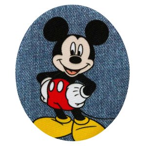 Applikation zum Aufbügeln in Jeansoptik 2 Stück Disney-Mickey Mouse - Mickey - blau