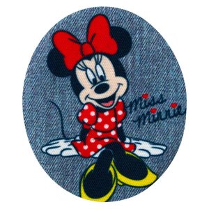 Applikation zum Aufbügeln in Jeansoptik 2 Stück Disney-Mickey Mouse - Miss Minnie - blau