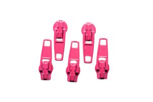 Slider / Zipper / Automatikschieber für Reißverschlüsse Größe 3 - Set 5 Stück pink