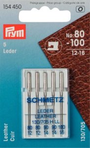 Leder Maschinennadeln Prym Schmetz 130/705 - 80 -100 - 5 Stück