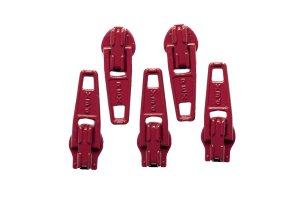 Slider / Zipper / Automatikschieber für Reißverschlüsse Größe 3 - Set 5 Stück dunkelrot