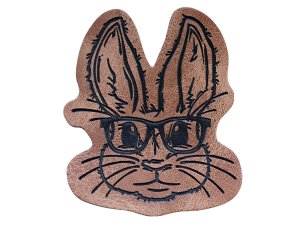 Jessy Sewing Kunstleder-Label - "Mr. Bunny" - braun
