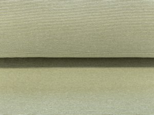 Bündchen glatt 70 cm im Schlauch - 1mm - breite Streifen - weiß-grün